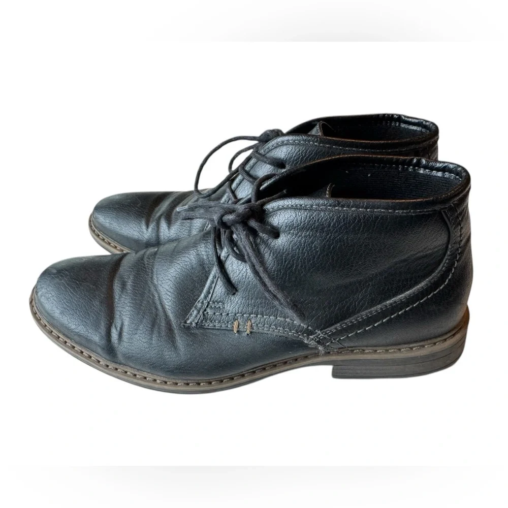 Jeffrey Tyler Greenwich Men's 9.5 Black Leather Ankle Boots